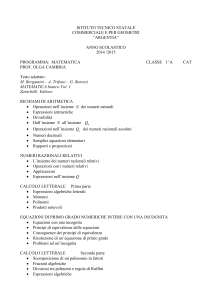 Programma di matematica 1A cat