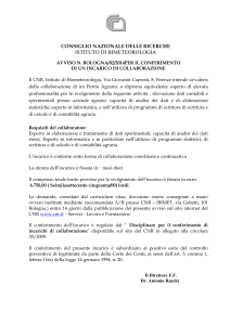 CONSIGLIO NAZIONALE DELLE RICERCHE ISTITUTO DI