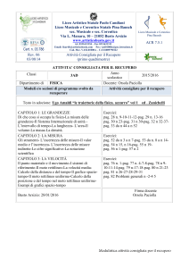 attività consigliata per il recupero