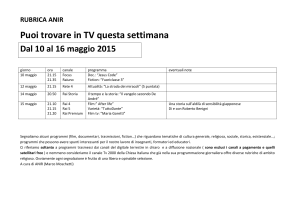 RUBRICA tv 10 – 16 maggio