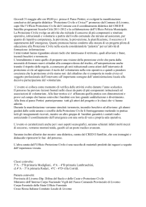 Mercoledì 1 giugno alle ore 09,00 p
