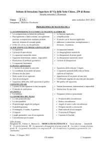 programma di matematica - Via delle Sette Chiese