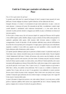 PER GIUNGERE ALLA PACE, EDUCARE ALLA PACE