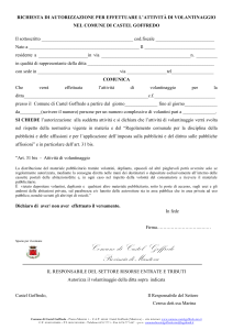 Richiesta autorizzazione per attività di volantinaggio