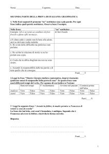 SECONDA PARTE DELLA PROVA DI ITALIANO: GRAMMATICA