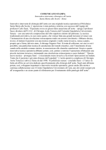Innovativo intervento chirurgico all`aorta Santa Maria alle Scotte
