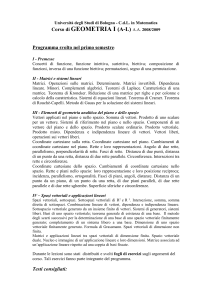 GeomI 01-02 - Dipartimento di Matematica