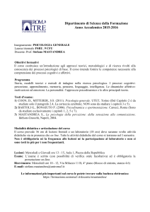 Programma Psicologia generale (FSRU)