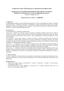 “TITOLO DELL`INSEGNAMENTO” - Corso di laurea magistrale
