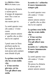 LA PRIMA COSA BELLA (Malika Ayane)