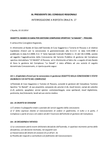 Bando di gara per la gestione complesso sportivo "Le Naiadi"