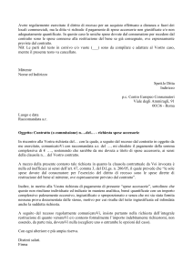 LETTERA TIPO / CONTESTAZIONE SPESE ACCESORIE DOPO