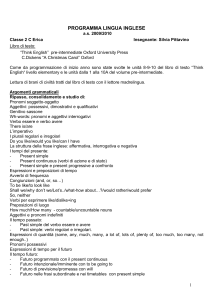 PROGRAMMA D`ESAME LINGUA INGLESE