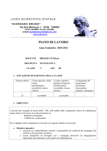 piano di lavoro