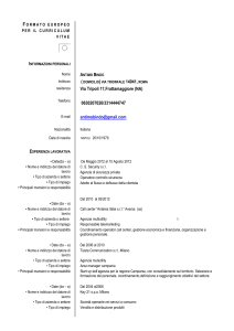 FORMATO EUROPEO PER IL CURRICULUM VITAE