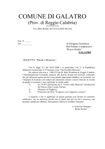 Lettera dell`assessore Bruno Scoleri
