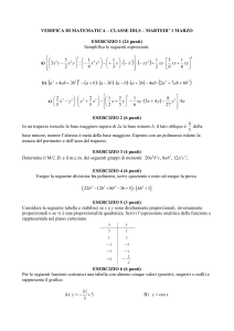VERIFICA DI MATEMATICA – CLASSE IDLS – MARTEDI` 1 MARZO