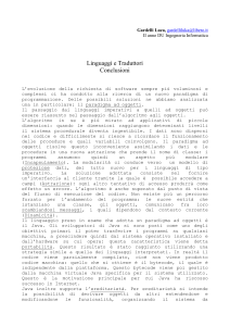 Linguaggi e Traduttori