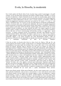 Evola, la filosofia, la modernità Non è facile parlare del filosofo