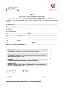 Manifestazione di Interesse da parte del laureando