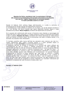 Massimo De Felice, presidente Inail, ha partecipato a Perugia alla