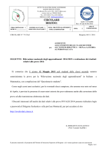 circ. 75 Rilevazione nazionale degli apprendimenti 2014