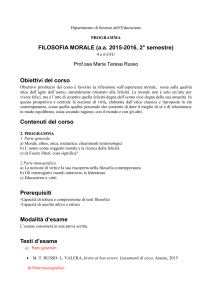 FILOSOFIA MORALE (aa 2015-2016, 2° semestre)