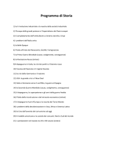 Programma di Storia 1) la II rivoluzione industriale e la nascita della