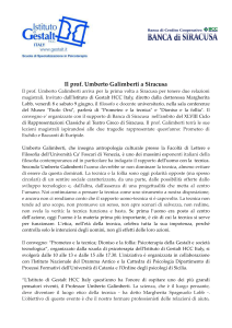 Il prof. Umberto Galimberti a Siracusa Il prof. Umberto Galimberti