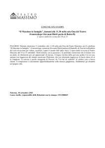 COMUNICATO STAMPA “Il Massimo in famiglia”, domani alle 11.30