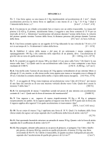 Es 1. Una forza agisce su una massa di 2 Kg imprimendole un