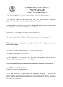ESAME DI POLITICA ECONOMICA E FINANZIARIA I