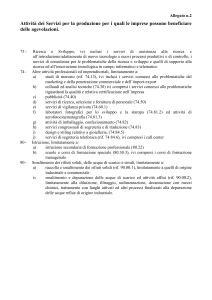 Servizi per la produzione per i quali le imprese possono beneficiare