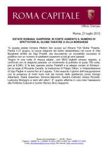 veltroni: roma e` orgogliosa della medaglia d`oro assegnata all