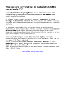 Riconoscere i diversi tipi di materiali didattici basati sulle TIC