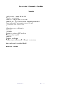 Esercitazioni di Economia e Tirocinio Classe IV L`adolescenza e la