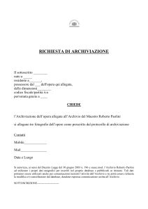 modulo allegato - Archivio Paolini