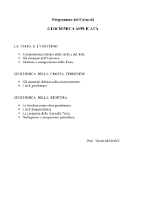 Programma del Corso di - Corso di Laurea in Scienze Geologiche