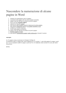 Nascondere la numerazione di alcune pagine in Word