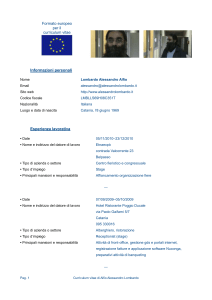 Curriculum vitae - Alessandro Lombardo