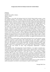 Inaugurazione della 44^ Settimana Sociale dei Cattolici Italiani