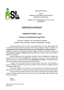 REGIONE PUGLIA ASL FG AZIENDA SANITARIA LOCALE DELLA