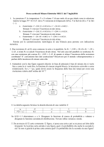 Prova scritta di Misure Elettriche MECC 7 luglio2016