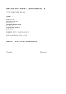 programma di biologia classe seconda