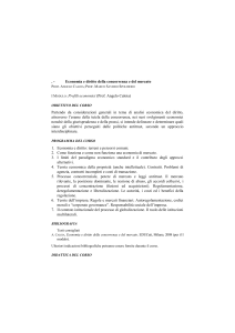 Economia e diritto della concorrenza e del mercato