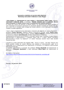 Economia e statistica al servizio della Medicina, Workshop