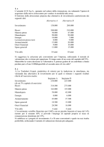 FdM Lezione n. 16 e successive - Esercizi investimenti industriali