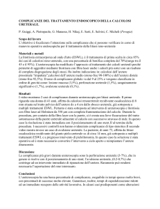 complicanze del trattamento endoscopico della calcolosi ureterale.