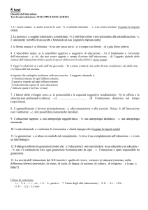 5 test Filosofia dell`educazione Test di autovalutazione: SVILUPPO