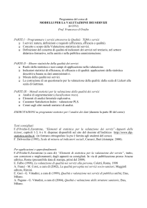 PARTE I – Programmare i servizi attraverso la Qualità